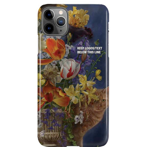 Tabby Cat with Flowers by Nene Thomas iPhone 11 Pro Max Lite Case