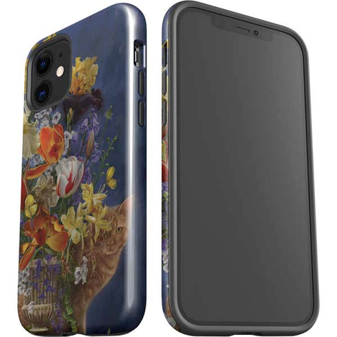 Tabby Cat with Flowers by Nene Thomas iPhone 12 Mini Impact Case
