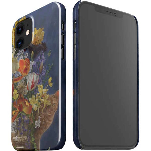 Tabby Cat with Flowers by Nene Thomas iPhone 12 Mini Lite Case