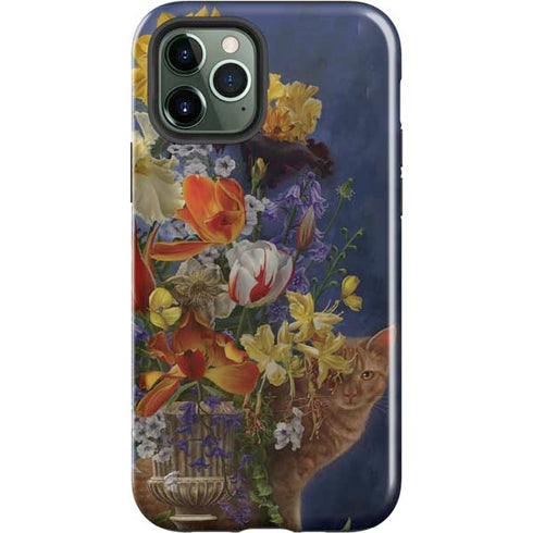 Tabby Cat with Flowers by Nene Thomas iPhone 12 Pro Impact Case