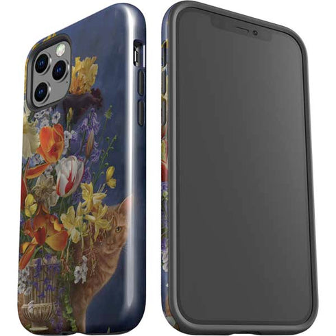 Tabby Cat with Flowers by Nene Thomas iPhone 12 Pro Impact Case