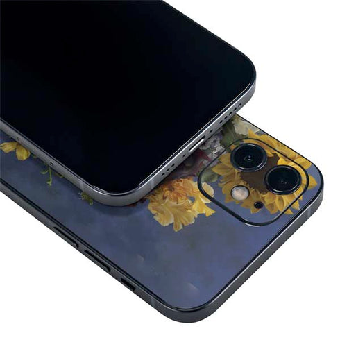 Tabby Cat with Flowers by Nene Thomas iPhone 12 Skin