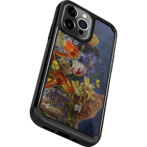 Tabby Cat with Flowers by Nene Thomas iPhone 13 Pro Cargo Case