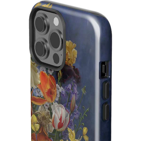 Tabby Cat with Flowers by Nene Thomas iPhone 15 Pro Max Impact Case