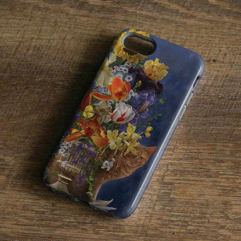 Tabby Cat with Flowers by Nene Thomas iPhone 7 Pro Case
