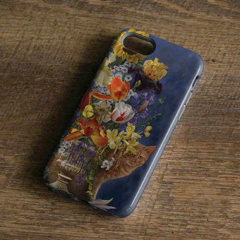 Tabby Cat with Flowers by Nene Thomas iPhone 8 Pro Case