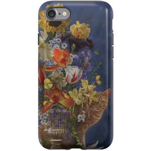 Tabby Cat with Flowers by Nene Thomas iPhone SE (2nd & 3rd Gen) Pro Case
