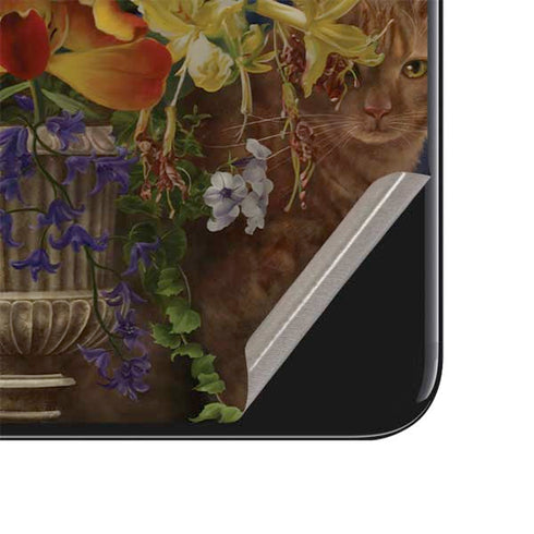 Tabby Cat with Flowers by Nene Thomas iPhone SE (2nd & 3rd Gen) Skin