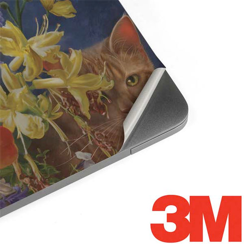 Tabby Cat with Flowers by Nene Thomas Apple MacBook Pro 15-inch Skin
