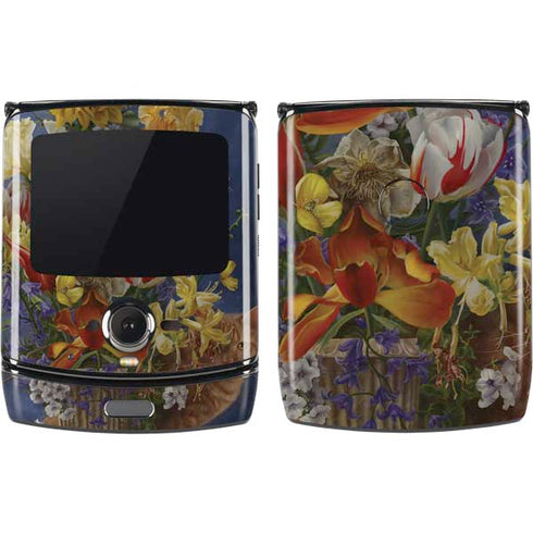 Tabby Cat with Flowers by Nene Thomas Motorola RAZR Skin