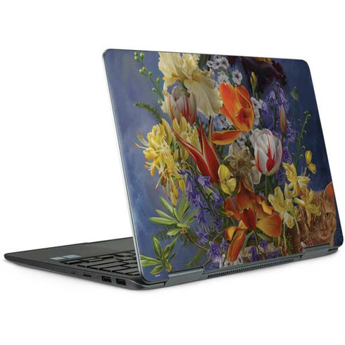 Tabby Cat with Flowers by Nene Thomas Notebook 9 Pro 13in (2017) Skin