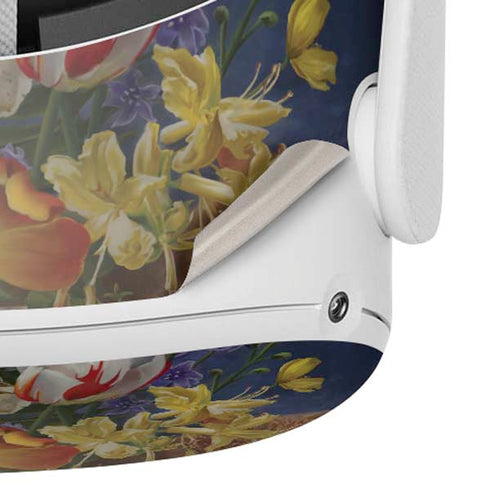 Tabby Cat with Flowers by Nene Thomas Oculus Quest 2 Skin