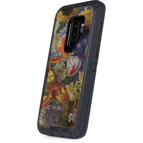 Tabby Cat with Flowers by Nene Thomas Otterbox Defender Galaxy Skin