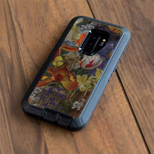Tabby Cat with Flowers by Nene Thomas Otterbox Defender Galaxy Skin