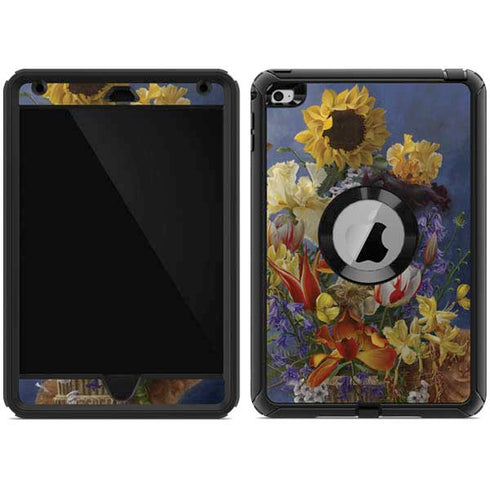 Tabby Cat with Flowers by Nene Thomas Otterbox Defender iPad Skin
