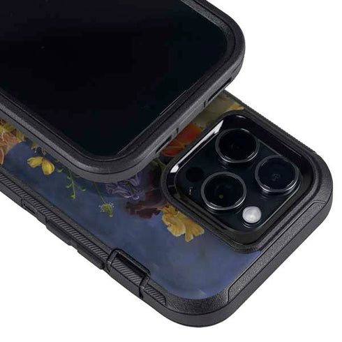 Tabby Cat with Flowers by Nene Thomas Otterbox Defender iPhone Skin