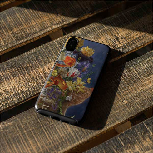 Tabby Cat with Flowers by Nene Thomas Otterbox Symmetry iPhone Skin