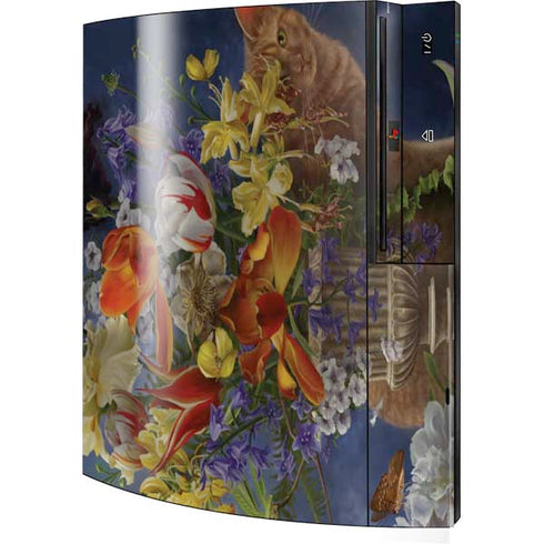 Tabby Cat with Flowers by Nene Thomas Playstation 3 & PS3 Skin