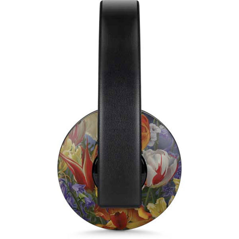 Tabby Cat with Flowers by Nene Thomas PlayStation 4 Gold Wireless Headset Skin