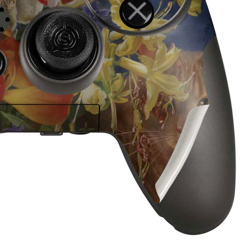 Tabby Cat with Flowers by Nene Thomas PlayStation Scuf Vantage 2 Controller Skin