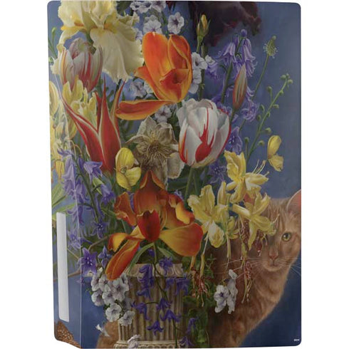 Tabby Cat with Flowers by Nene Thomas PS5 Console Skin