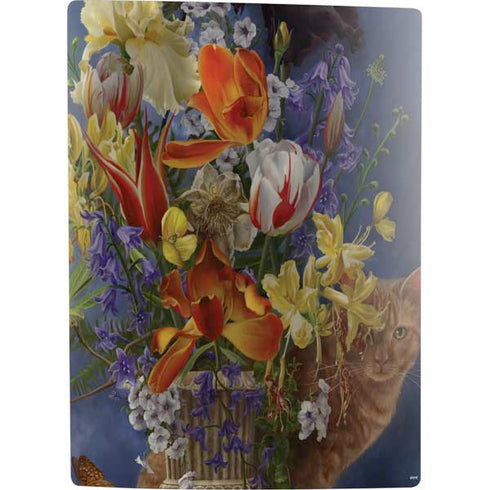 Tabby Cat with Flowers by Nene Thomas PS5 Digital Edition Bundle Skin