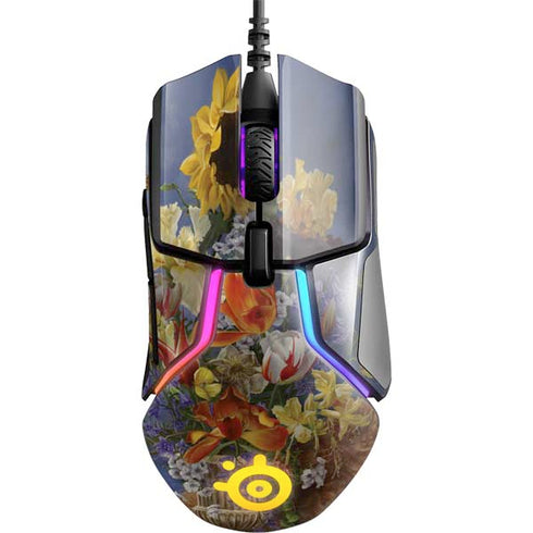 Tabby Cat with Flowers by Nene Thomas SteelSeries Rival 600 Gaming Mouse Skin