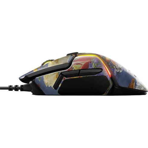 Tabby Cat with Flowers by Nene Thomas SteelSeries Rival 600 Gaming Mouse Skin