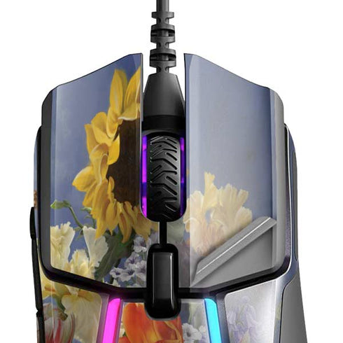 Tabby Cat with Flowers by Nene Thomas SteelSeries Rival 600 Gaming Mouse Skin