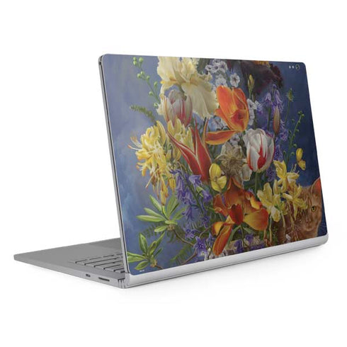 Tabby Cat with Flowers by Nene Thomas Surface Book 2 13.5in Skin