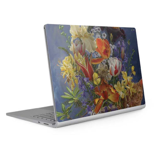 Tabby Cat with Flowers by Nene Thomas Surface Book 2 15in Skin
