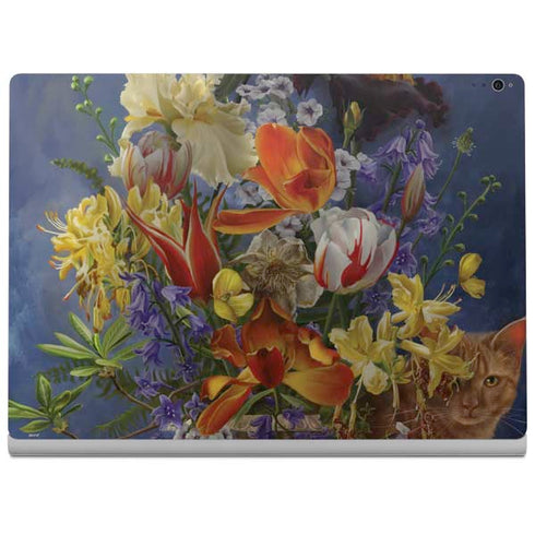 Tabby Cat with Flowers by Nene Thomas Surface Book 2 15in Skin