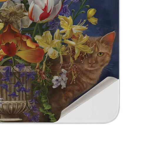 Tabby Cat with Flowers by Nene Thomas Surface Duo Skin