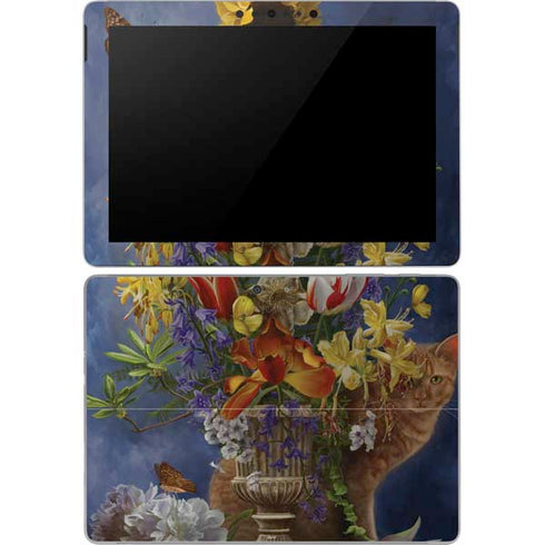 Tabby Cat with Flowers by Nene Thomas Surface Go Skin