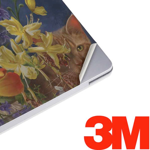Tabby Cat with Flowers by Nene Thomas Surface Laptop 3 13.5in Skin
