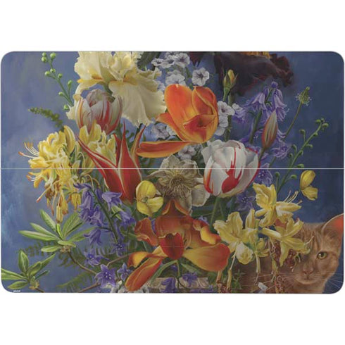 Tabby Cat with Flowers by Nene Thomas Surface Laptop Studio Skin