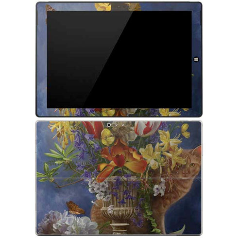 Tabby Cat with Flowers by Nene Thomas Surface Pro 3 Skin