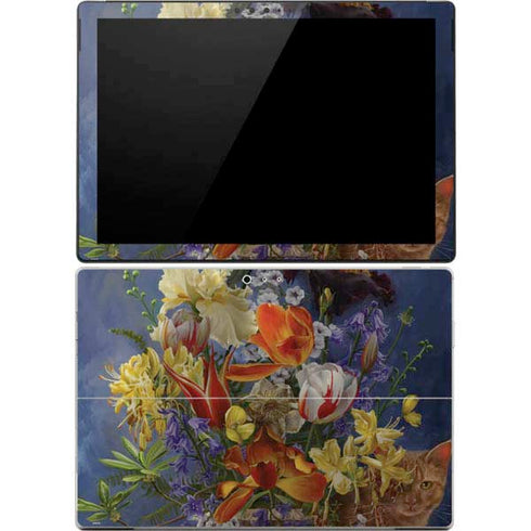 Tabby Cat with Flowers by Nene Thomas Surface Pro 4 Skin