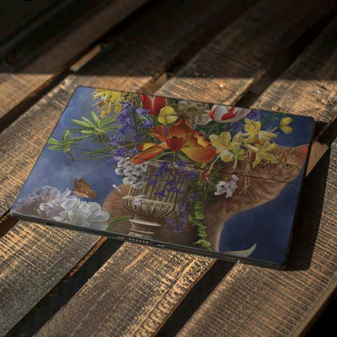 Tabby Cat with Flowers by Nene Thomas Surface Pro 6 Skin