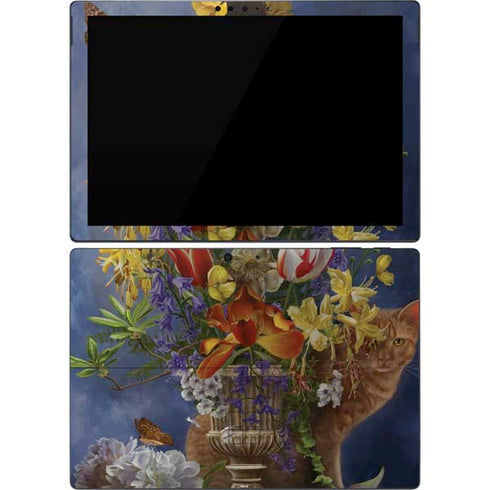 Tabby Cat with Flowers by Nene Thomas Surface Pro 7 Skin