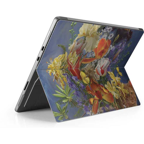 Tabby Cat with Flowers by Nene Thomas Surface Pro 9 Skin