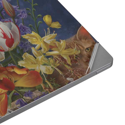 Tabby Cat with Flowers by Nene Thomas Universal Laptop 14in (11.4 x 8.2in) Skin