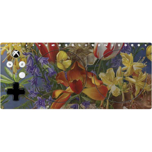 Tabby Cat with Flowers by Nene Thomas Xbox Adaptive Controller Skin