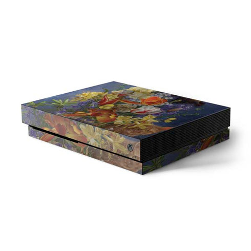 Tabby Cat with Flowers by Nene Thomas Xbox One X Console Skin