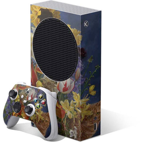 Tabby Cat with Flowers by Nene Thomas Xbox Series S Skins