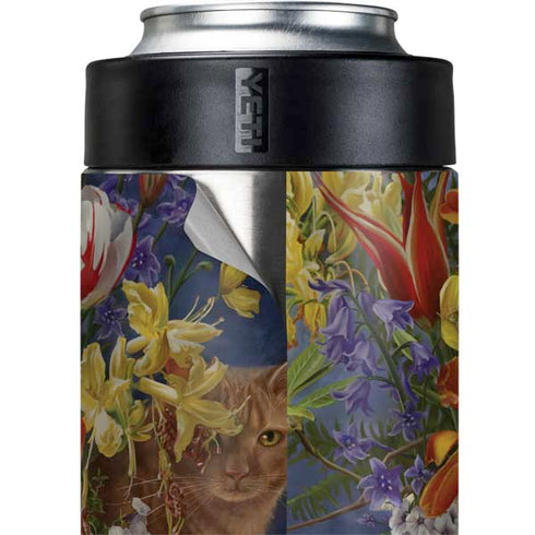 Tabby Cat with Flowers by Nene Thomas Yeti Colster Can Insulator Skin