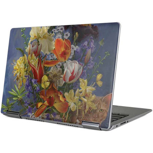 Tabby Cat with Flowers by Nene Thomas Yoga 710 14in Skin