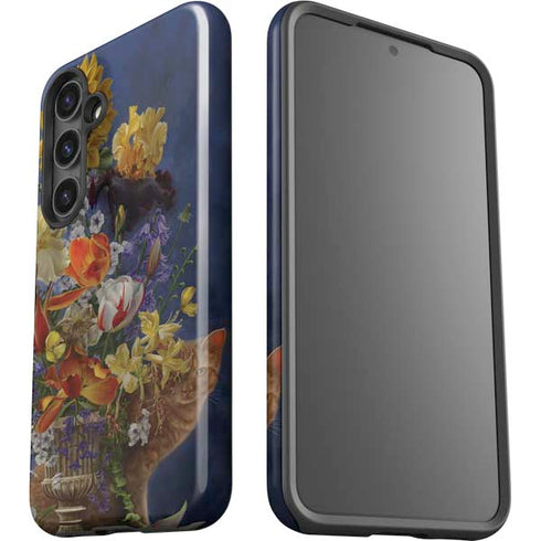 Tabby Cat with Flowers by Nene Thomas Galaxy S24 Plus Impact Case