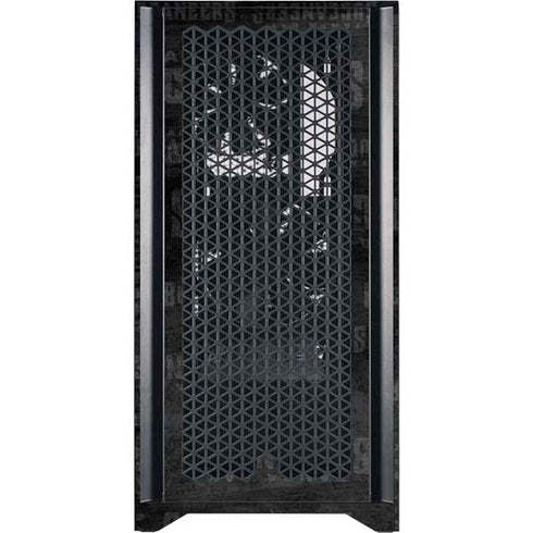 NFL Tampa Bay Buccaneers Black & White Corsair 4000D Tempered Glass Mid-Tower ATX Case Skin