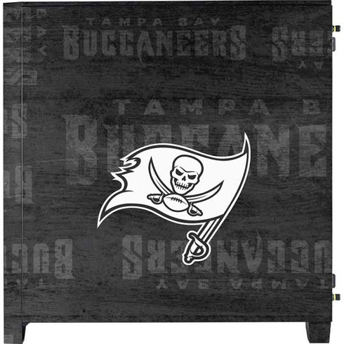 NFL Tampa Bay Buccaneers Black & White Corsair 4000D Tempered Glass Mid-Tower ATX Case Skin